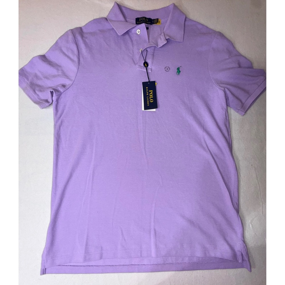 Polo Ralph Lauren Polo Shirt Mens Medium Purple New Classic Fit Green Pony Logo